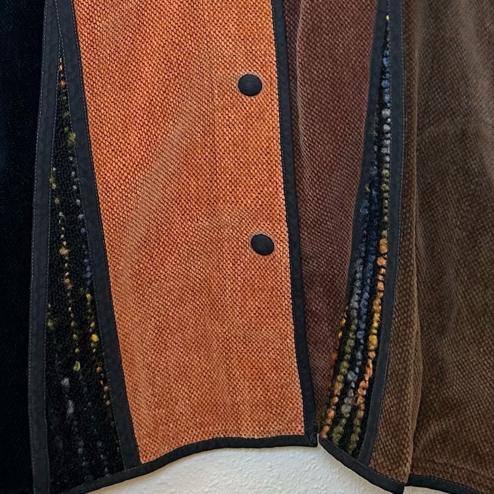Vintage Annikki Karvinen Cotton Jacket S Hand Made Finland Art To Wear Boho - Picture 7 of 14